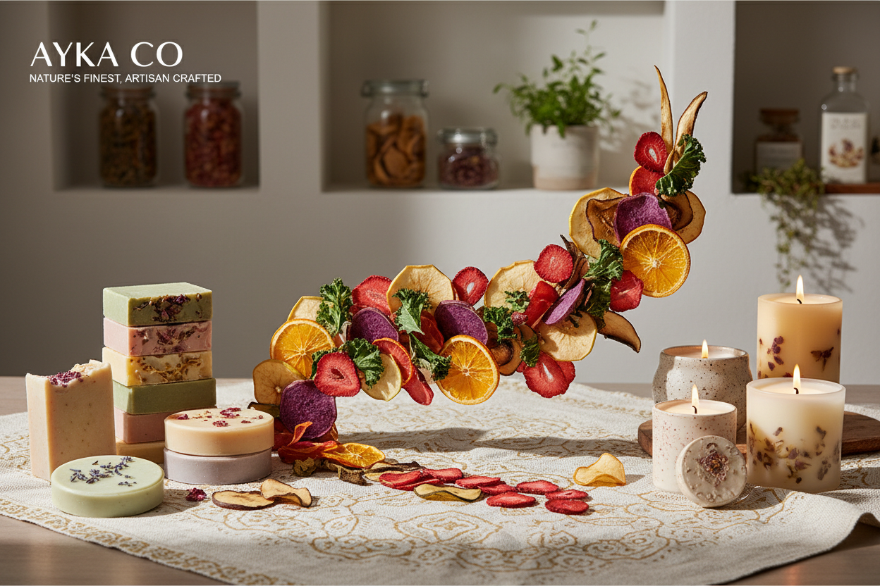ayka co freeze dried and dehydrated fruits and vegetables , soap and candles